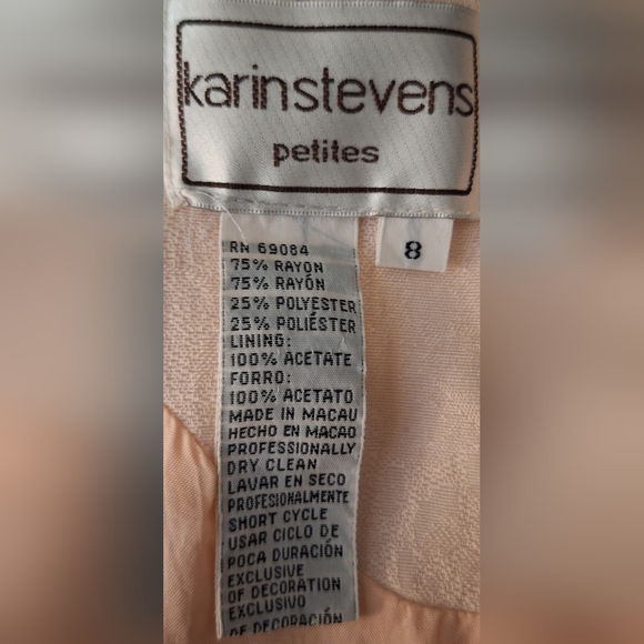 Vintage KARIN STEVENS Dress in a Delicate Pink With Embroidery and Bead Accents - Picture 8 of 8